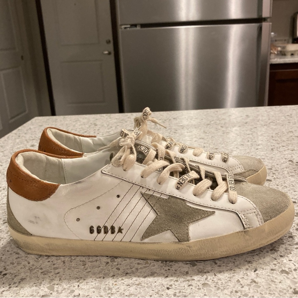 Golden Goose White and Brown Men's Sneakers